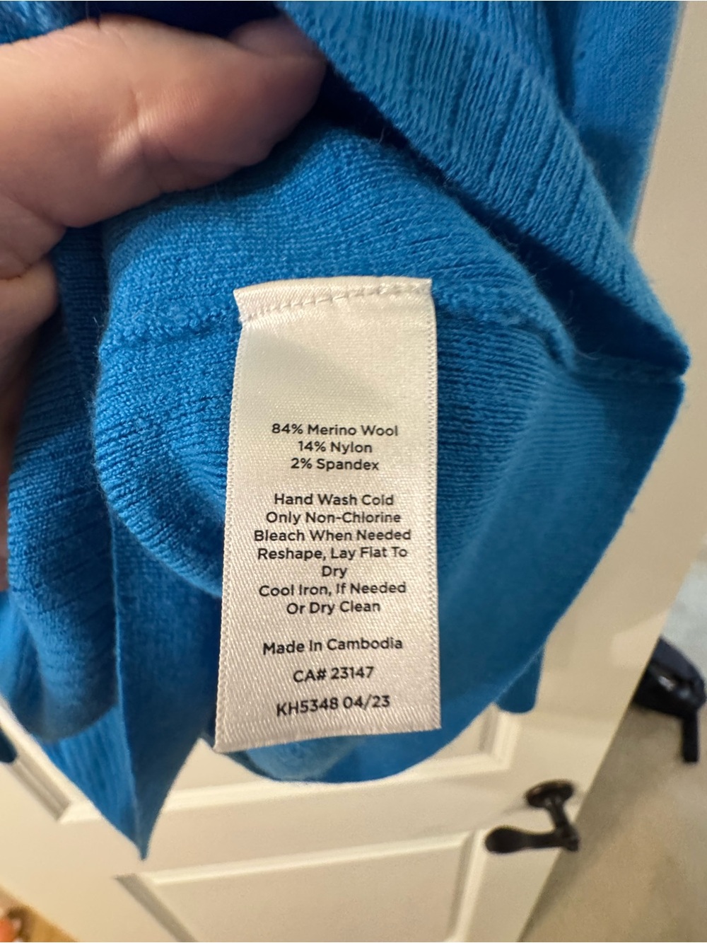 Talbots Sky Blue Ribbed Square-Neck Sweater - Picture 3 of 4